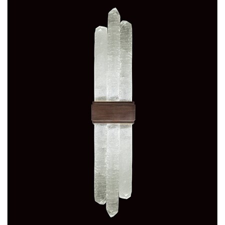 Fine Art Lamps Lior Wall Sconce, 2-Light, LED, Patinated Bronze, Illuminated Rock Crystal, 5"W (882350-3ST GKM7) 882350-3ST